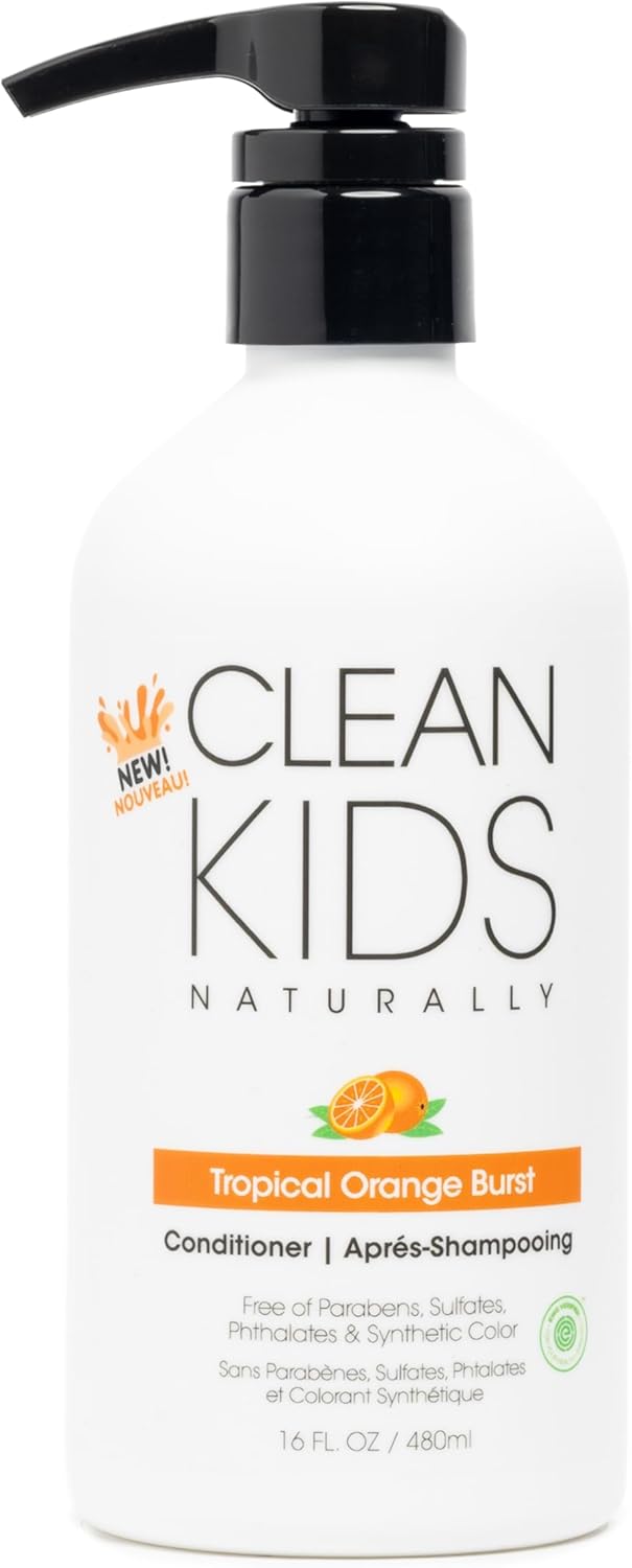 Clean Kids Naturally Conditioner- All-Natural, Gluten-free, Vegan, and Cruelty-free, Paraben-Free, EWG Verified, 16 oz (1 Bottle), (Orange Burst) - Image 1
