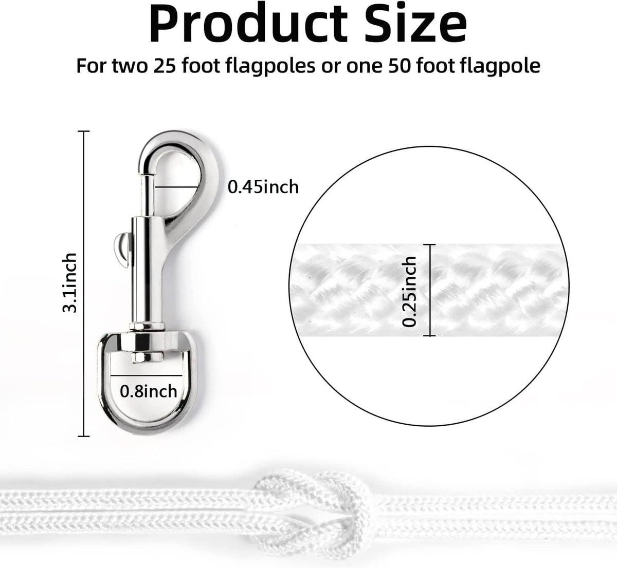 Double braided nylon flagpole line close up texture