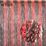Close up view of BOMSI metallic tinsel streamers showing the shiny wavy shape texture
