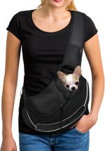YUDODO Pet Sling Carrier for Small Dogs & Cats - Hands-Free Puppy Carrier with Safety Hook, Large Zipper Pocket, Soft Breathable Mesh, Adjustable Strap & Reflective Strip (Black 1.0 S) - Image 10
