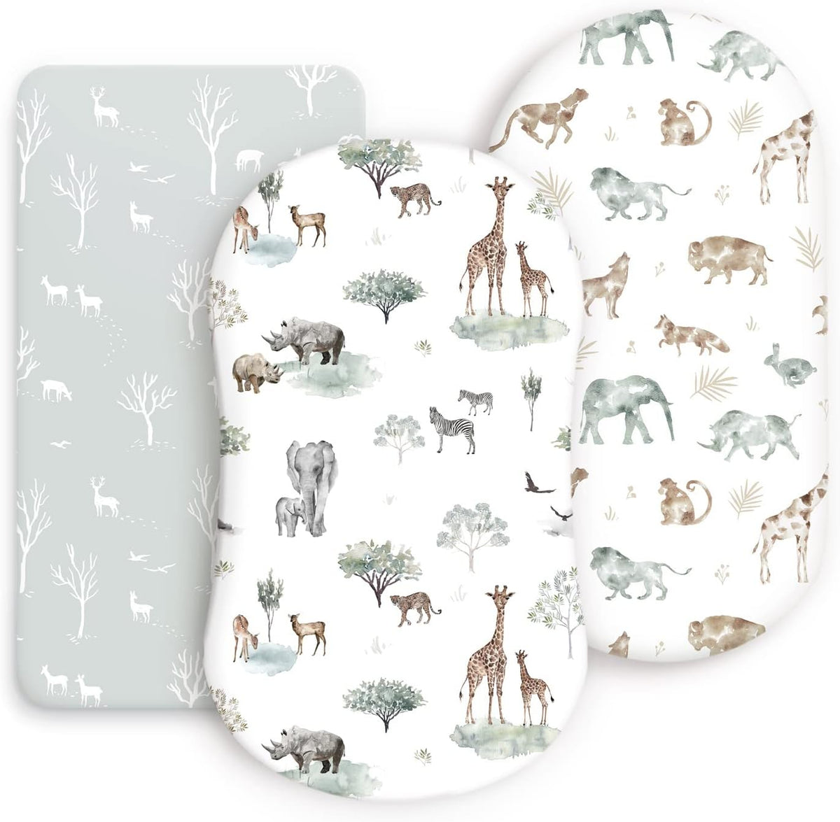 GRSSDER bassinet sheets set front view packaging