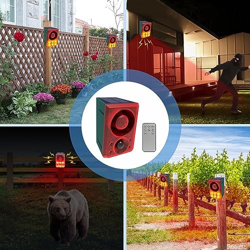 ChunHee motion sensor alarm installation on a farm post