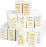 Juvale wedding pocket facial tissues 60-pack front view showcasing gold leaf wreath lettering
