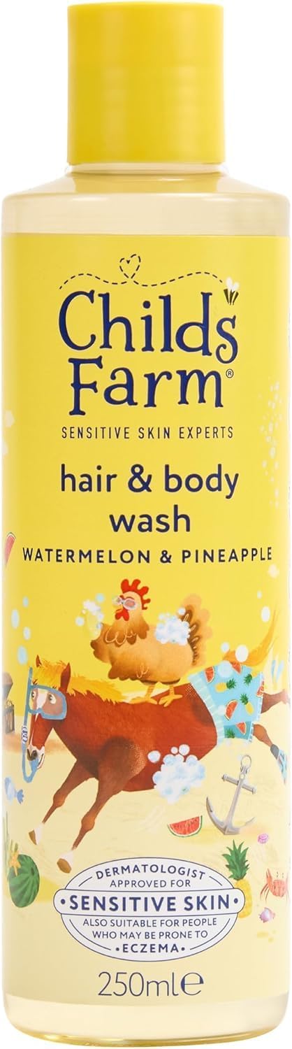 Childs Farm Hair and Body Wash Watermelon Organic Pineapple front view bottle kids skincare