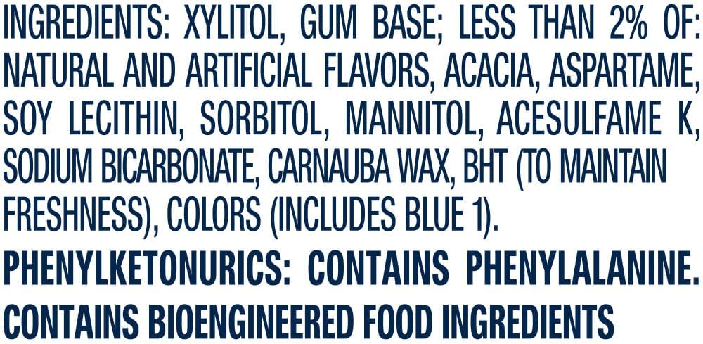 Orbit White Spearmint Sugar Free Chewing Gum showing the soft chew sugarless tablets