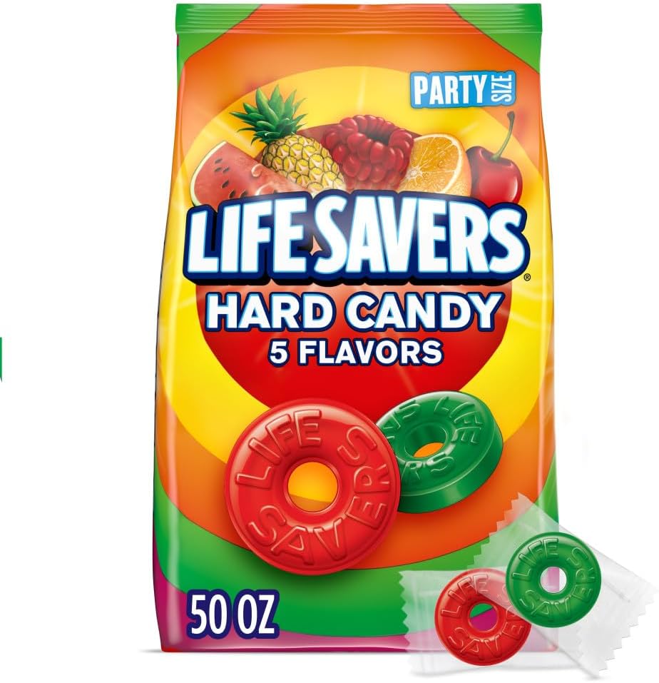 Life Savers 5 Flavors Hard Candy Party Size 50 Ounce Bag front view