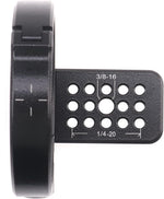 Hersmay tripod mount ring bottom view with 1/4 and 3/8 inch screw holes