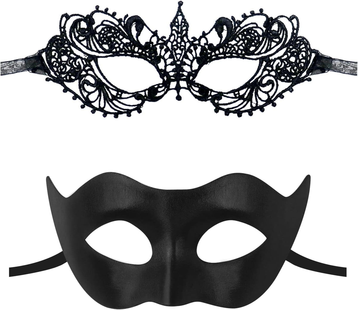 IncreDecor Masquerade Mask for Couples Women Men Venetian Lace Mask Set, Specially for Halloween Costume, Mardi Gras (Angel) - Image 10