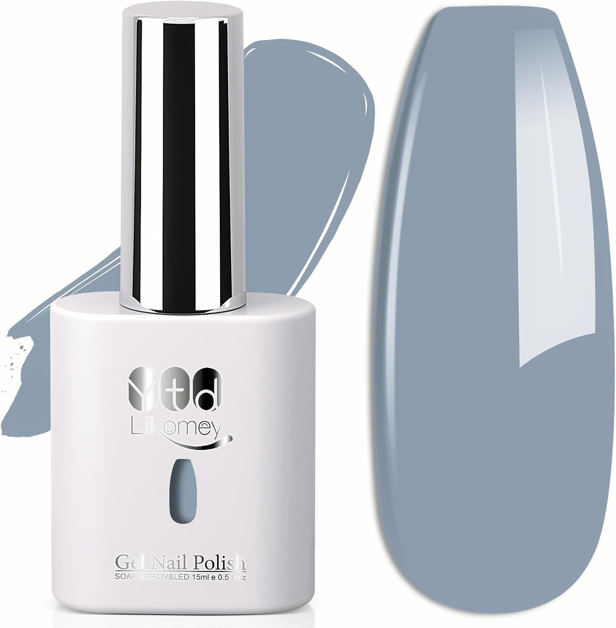 YTD Likomey Pure White Gel Nail Polish,15ml Crisp White UV Color Varnish,0.5 Fl Oz CS001 - Image 14