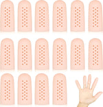 Hingtai gel finger cots front view showing breathable air holes on the silicone covers.