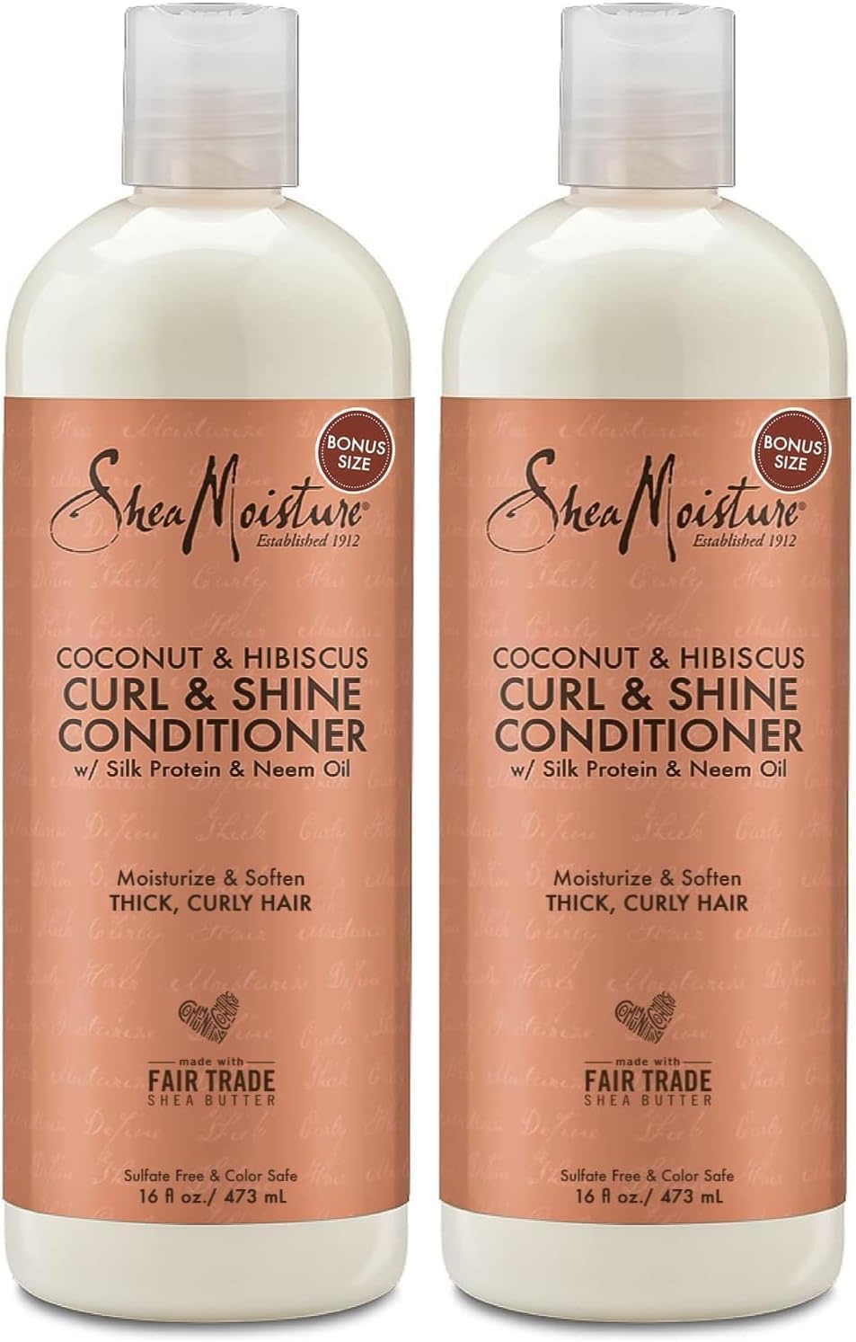 Shea Moisture curl and shine conditioner cap open view