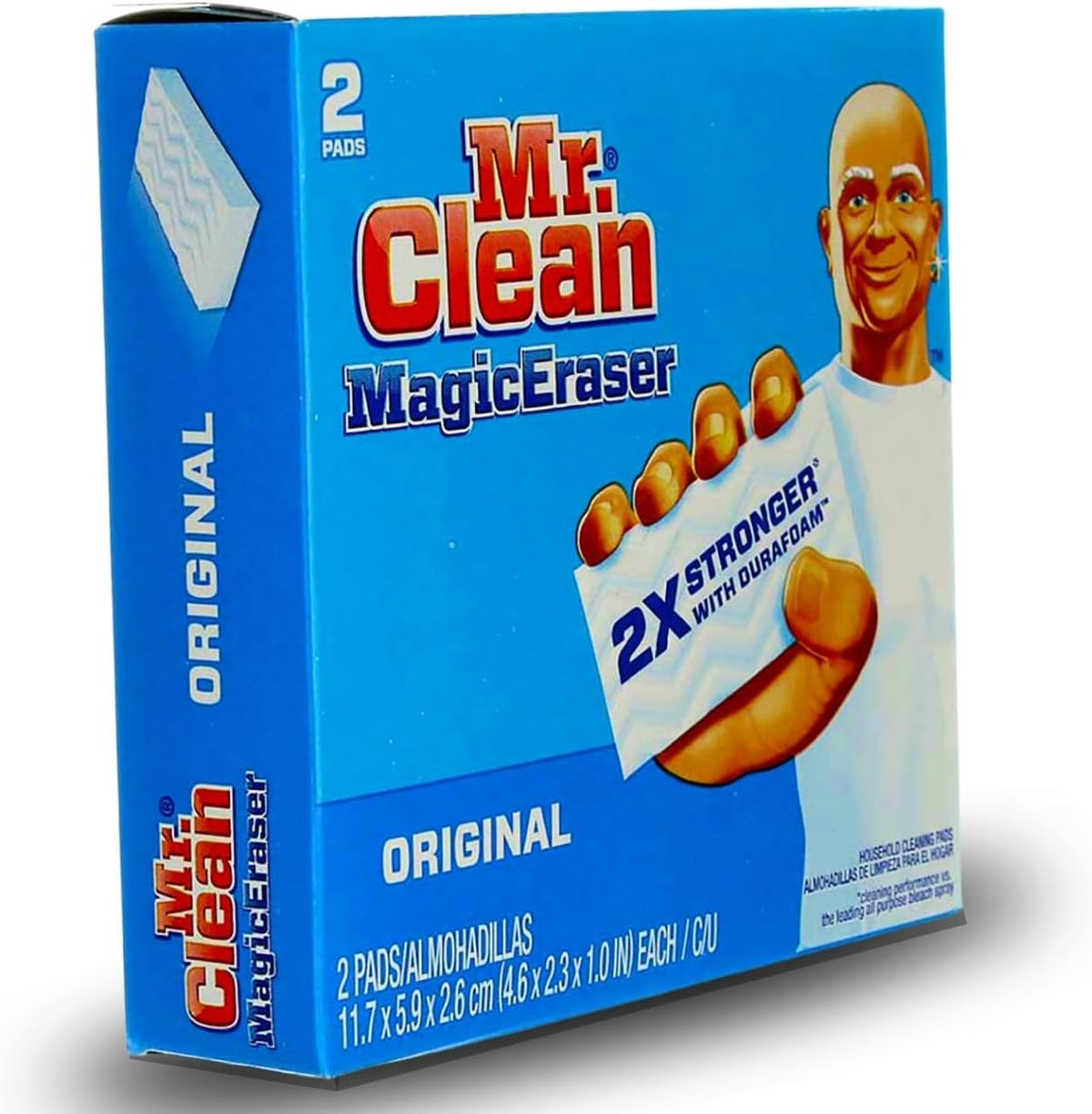 Mr. Clean Magic Eraser sponge packaging back view