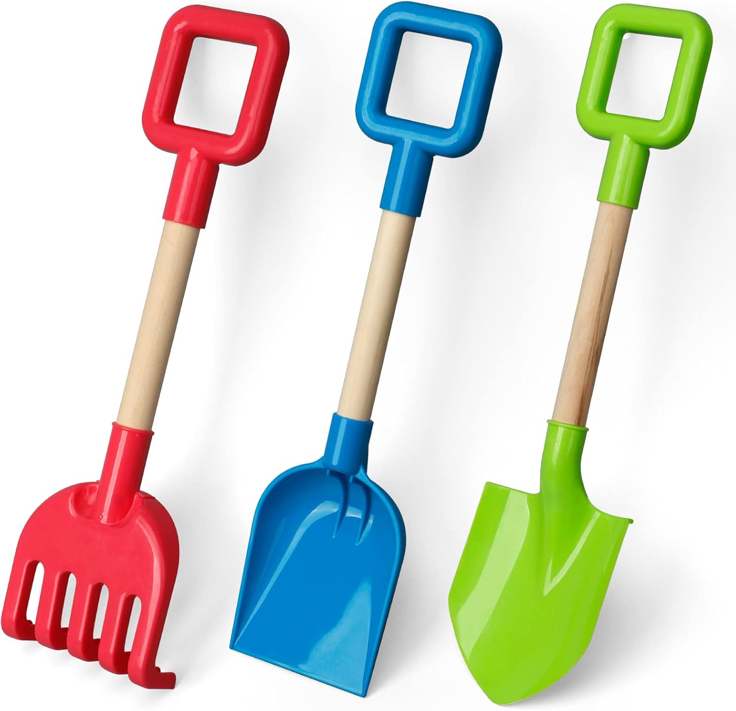 Dilabnba 16-inch kids beach shovels and rake set front view