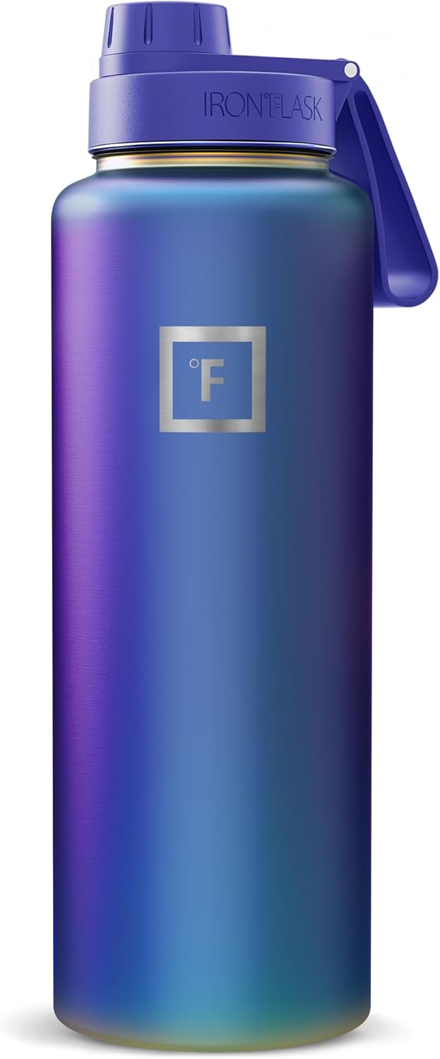 IRON degreesFLASK Camping & Hiking Hydration Flask with Straw, Wide Mouth Insulated Stainless Steel Sports Water Bottle - 40 oz Twilight Blue - Image 14