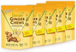 Bundle view of five individual four ounce bags of gluten free ginger sweets.
