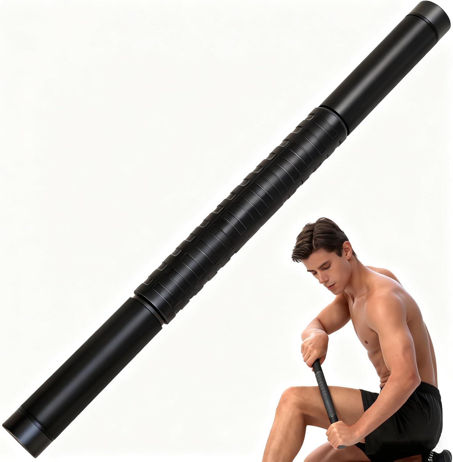 FstChoyis muscle roller massage stick front view for deep tissue recovery