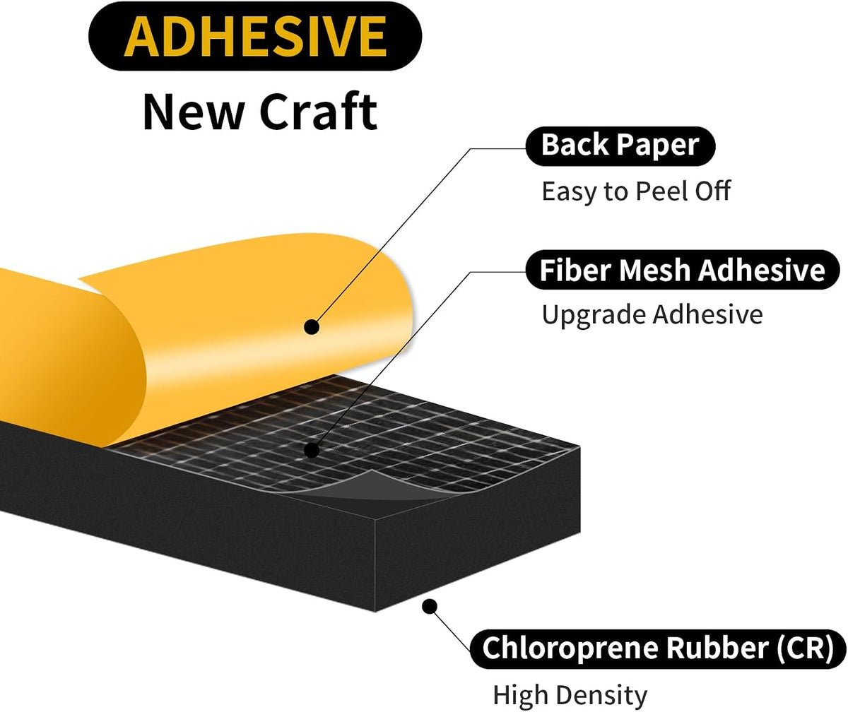 Close up of grid adhesive backing on weather seal tape