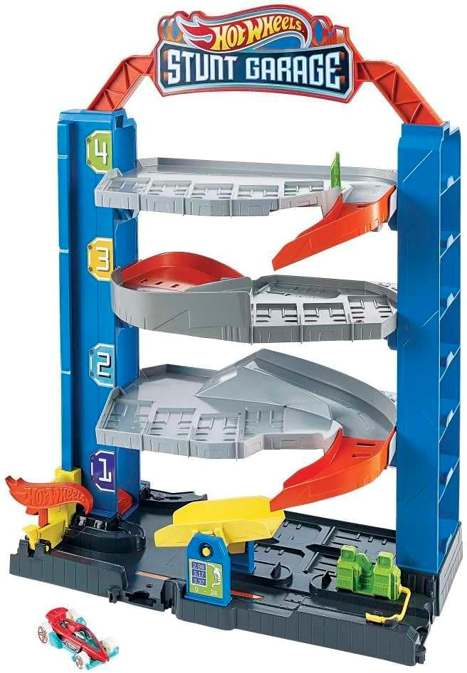 Hot Wheels City Stunt Garage packaging box overview