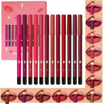 Evpct 12 piece waterproof matte lip liner set in various nude and red shades