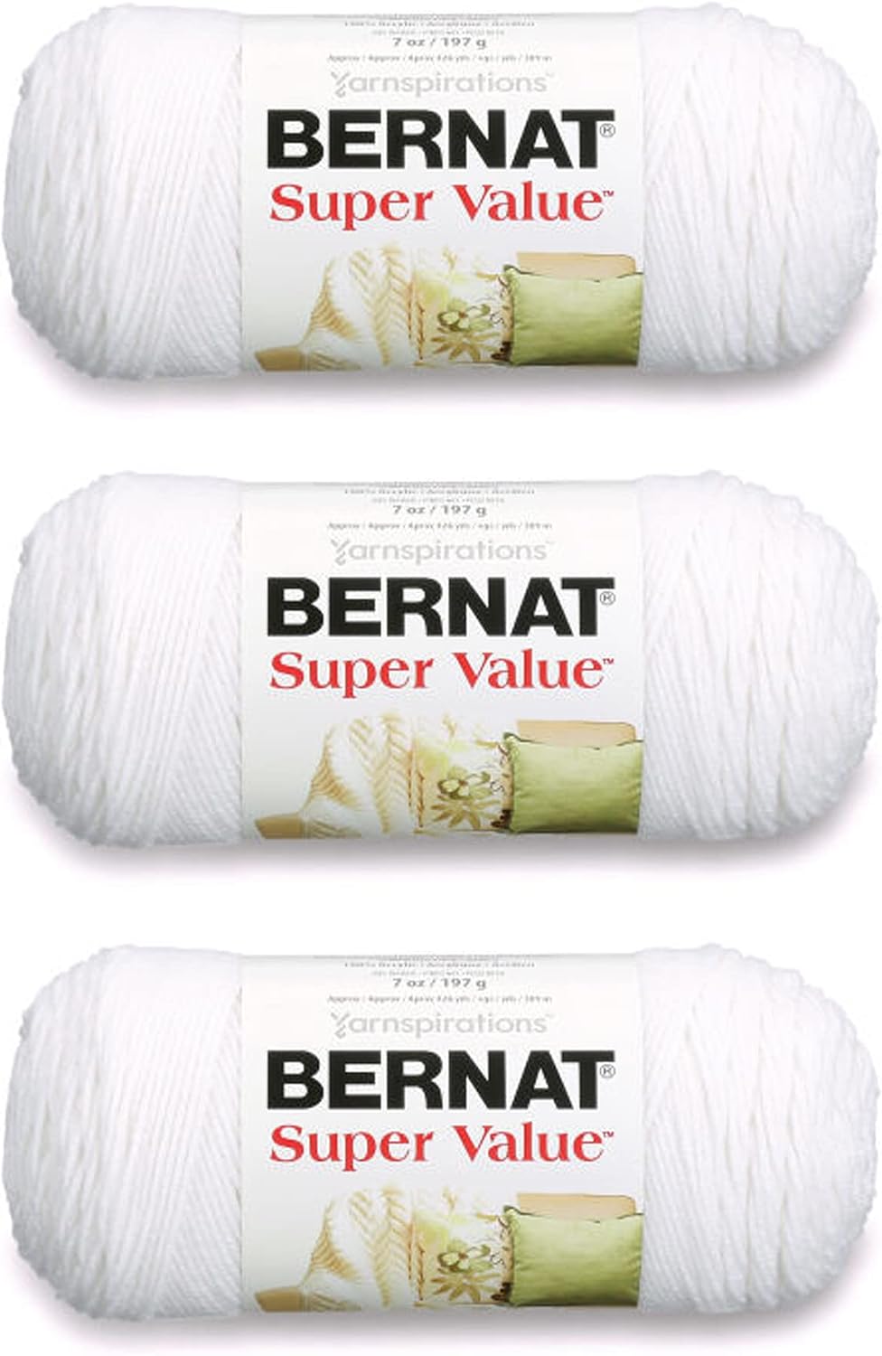 Bernat Super Value Sky Yarn - 3 Pack of 198g/7oz - Acrylic - 4 Medium (Worsted) - 426 Yards - Knitting/Crochet - Image 15