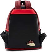 Loungefly Marvel mini backpack interior view displaying the themed printed fabric lining.