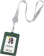 Genuine Leather id Badge Holder with Lanyard,Soft,ID Card Holder,Up to 20 Colors and Grains to Choose,frommultiple Card Slots,Vertical Work Name Badge case (187) - Image 12