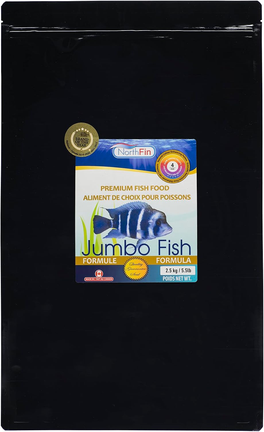 Northfin Jumbo Fish Food, Slow-Sinking Pellets, 6mm, 500g | Jumbo Formula; slow-sinking food for large freshwater fish; made with whole krill, herring & sardine; crafted in Canada - Image 10