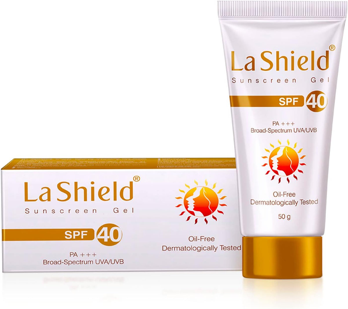 La Shield Sunscreen Gel SPF 40 front view tube packaging