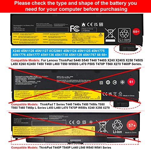 Wefly 45N1128 replacement battery rear side highlighting the connection terminals and contact points