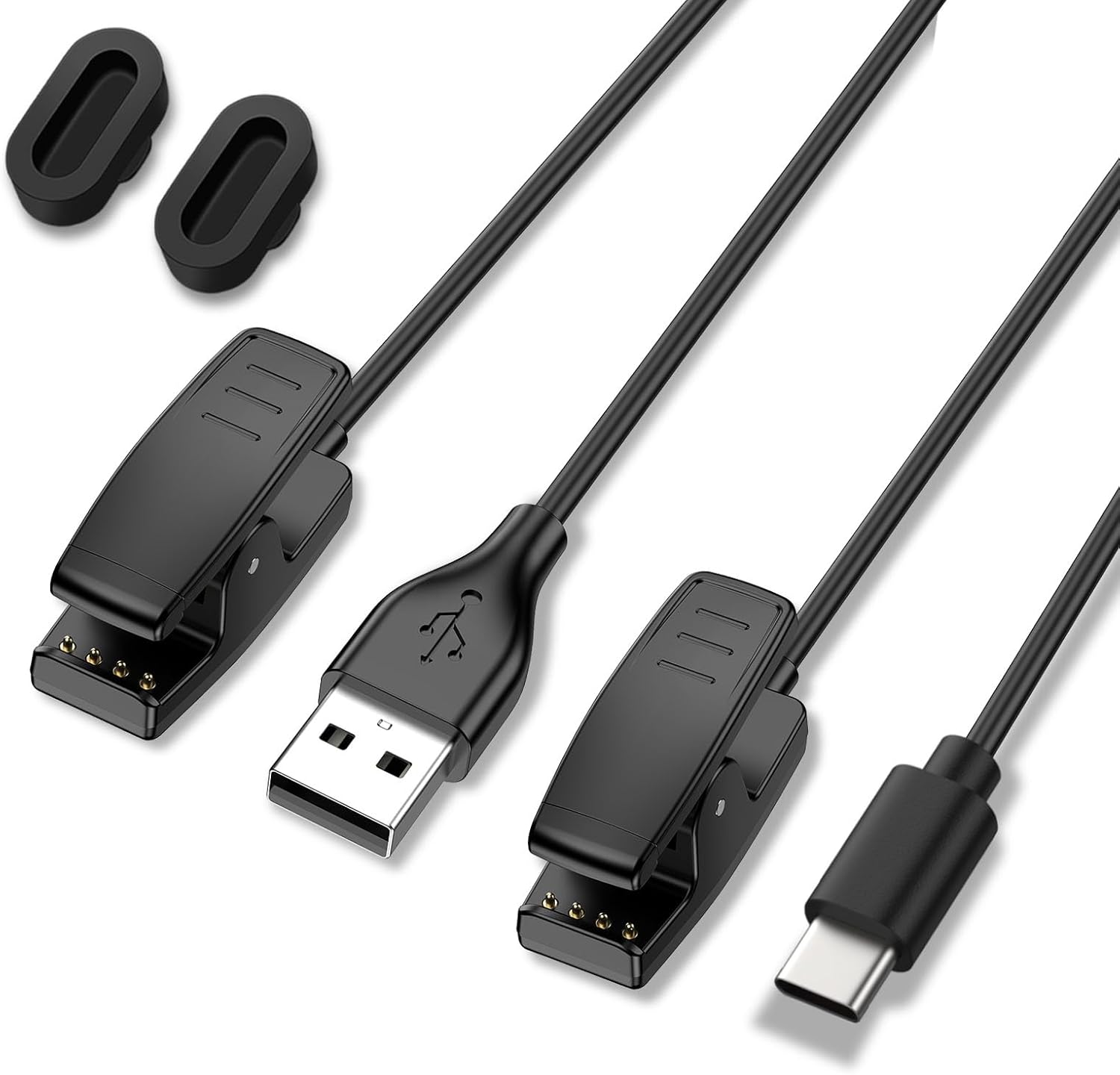 Vancle Garmin replacement charging cable dual pack front view highlighting USB-C and USB-A connectors