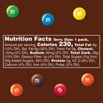 M and Ms singles size one point sixty nine ounce pouch isolated on white background