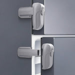 HFengQ dual mode fridge lock front view in grey