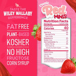 Wiley Wallaby Classic Red soft and chewy mini licorice bites box showing premium packaging
