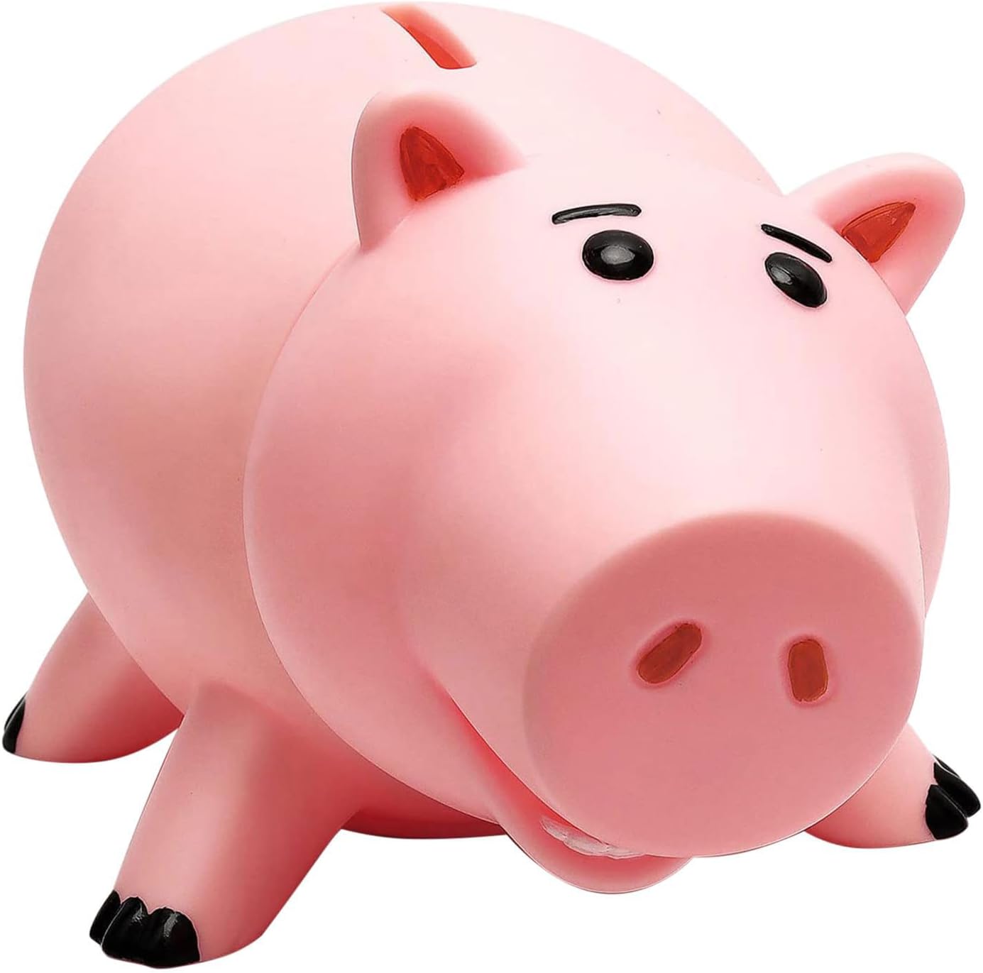 HOTFUN cute plastic piggy bank front view showing the pink pig character design.