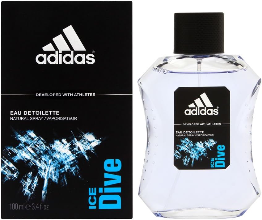Adidas Ice Dive Eau De Toilette Spray front view bottle fragrance