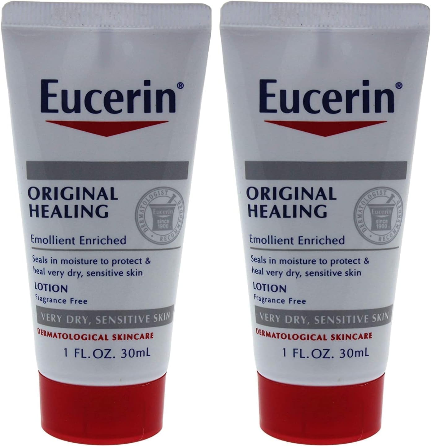 Eucerin Original Moisturizing Lotion front view of travel sized tubes