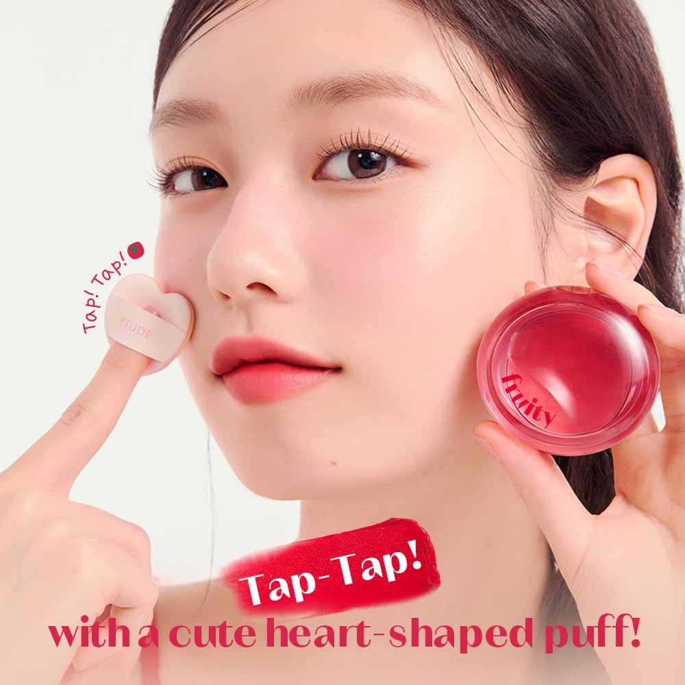 Soft focus finish cream makeup balm for a natural berry flush.