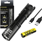 Nitecore MT1A Pro flashlight front view featuring high output LED