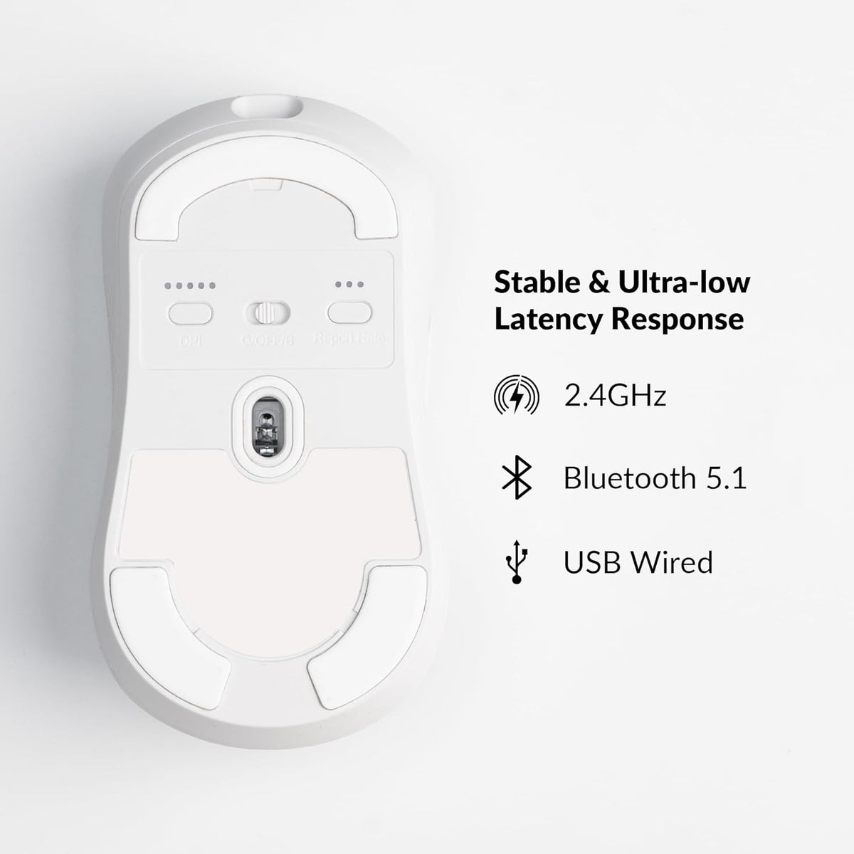 Keychron M3 Mini lightweight mouse bottom sensor and connectivity switch