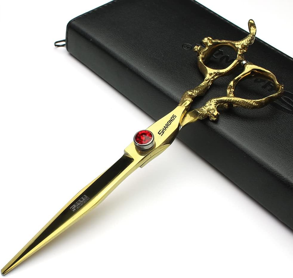 7" 7.5" 8"9" Professional Hairdressing Scissors Barber Salon Hair Cutting Dragon Shears (Large). (7 inch-A) - Image 9
