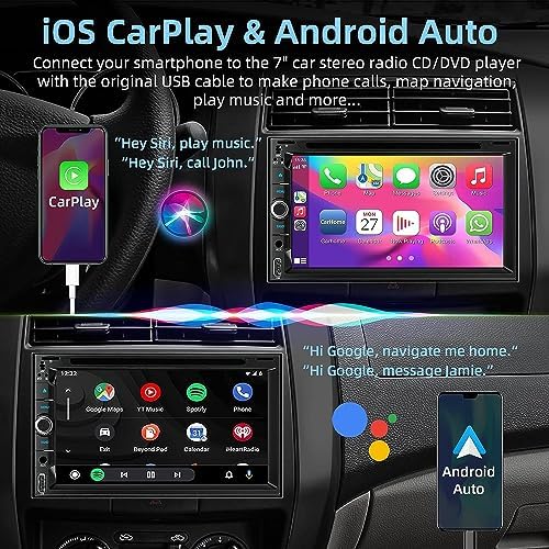 Adapter-Universe touchscreen car multimedia player displaying the Android Auto navigation map screen.