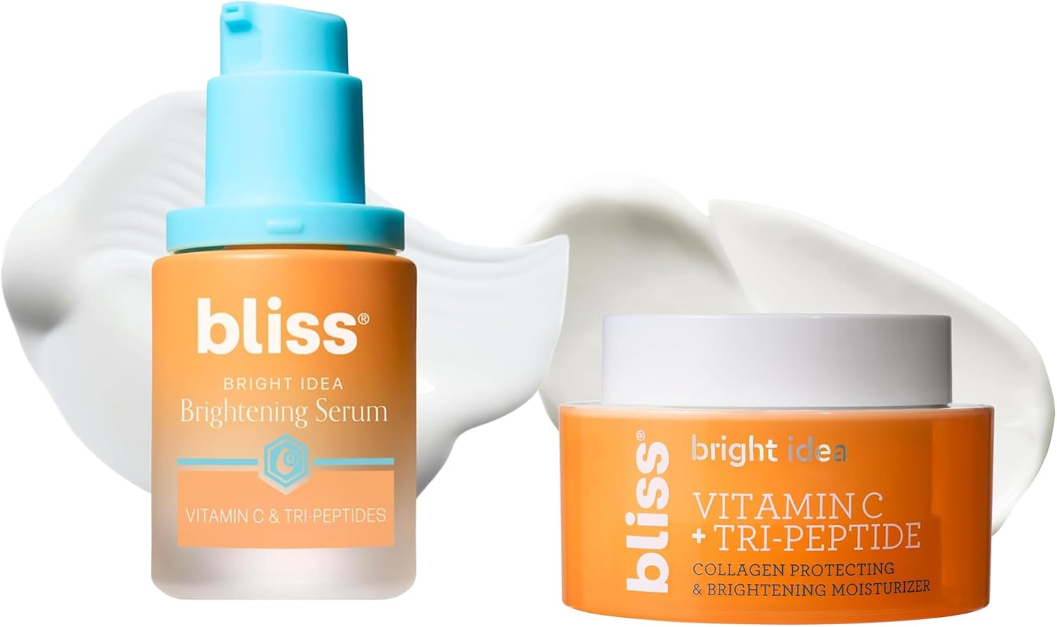 Bliss Brighten and Glow Duo serum and moisturizer set front view