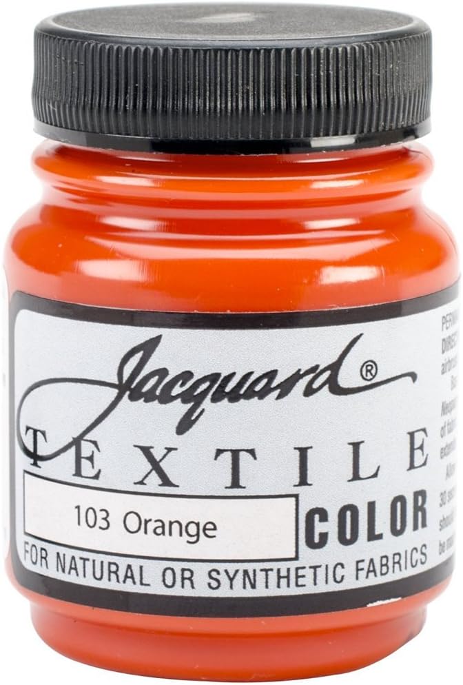 Jacquard textile paint orange front view jar