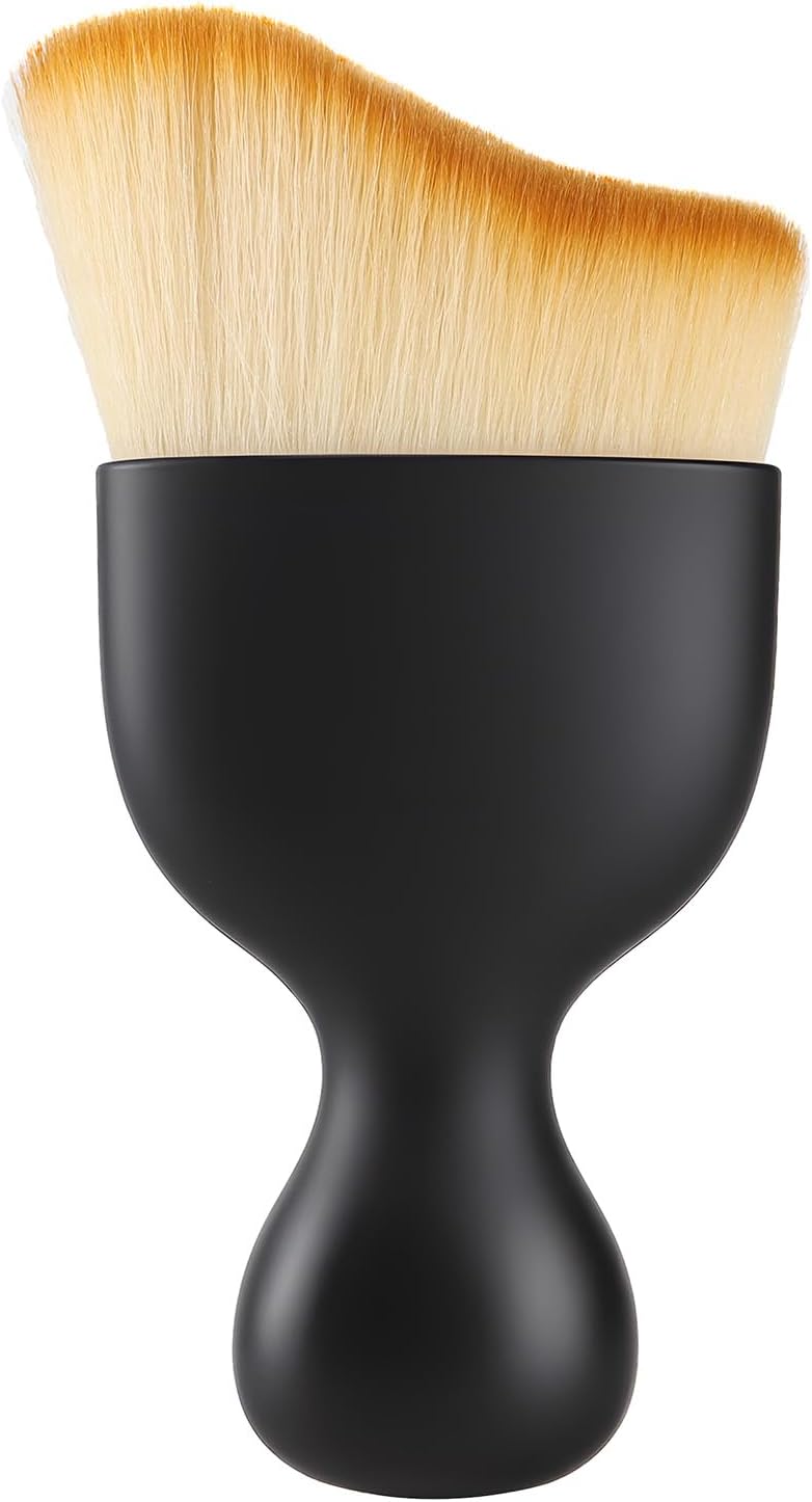 Cartisen car detailing brush front view showing soft black and brown bristles