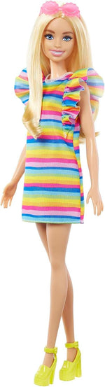 Barbie Fashionistas Doll #198, Petite with Curly Black Hair, Retro Floral Clothes & Accessories Including Platform Sandals & Earrings - Image 8