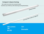 Warm white 3000K illumination effect on a bookshelf display