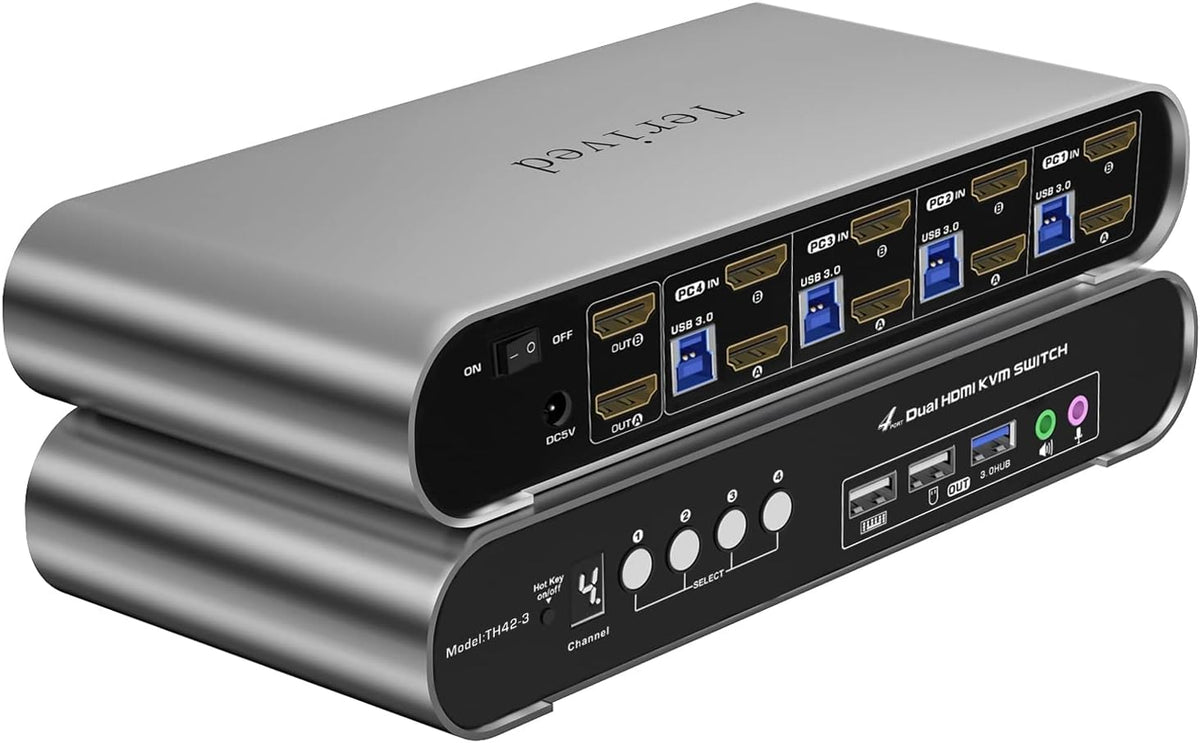 HDMI KVM Switch for 2 Computers 1 HDMI Monitor USB 3.0 8K@60Hz 4K144Hz with Remote - Image 10