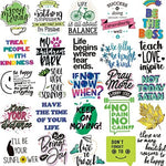 Close up view of premium sun proof PVC affirmation decals being peeled away cleanly without leaving any sticky adhesive residue.