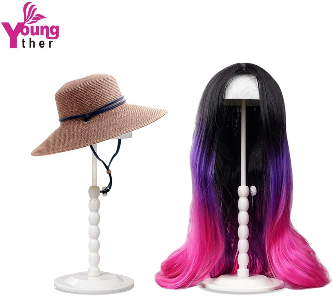 Youngther white plastic wig holder showing mushroom dome top