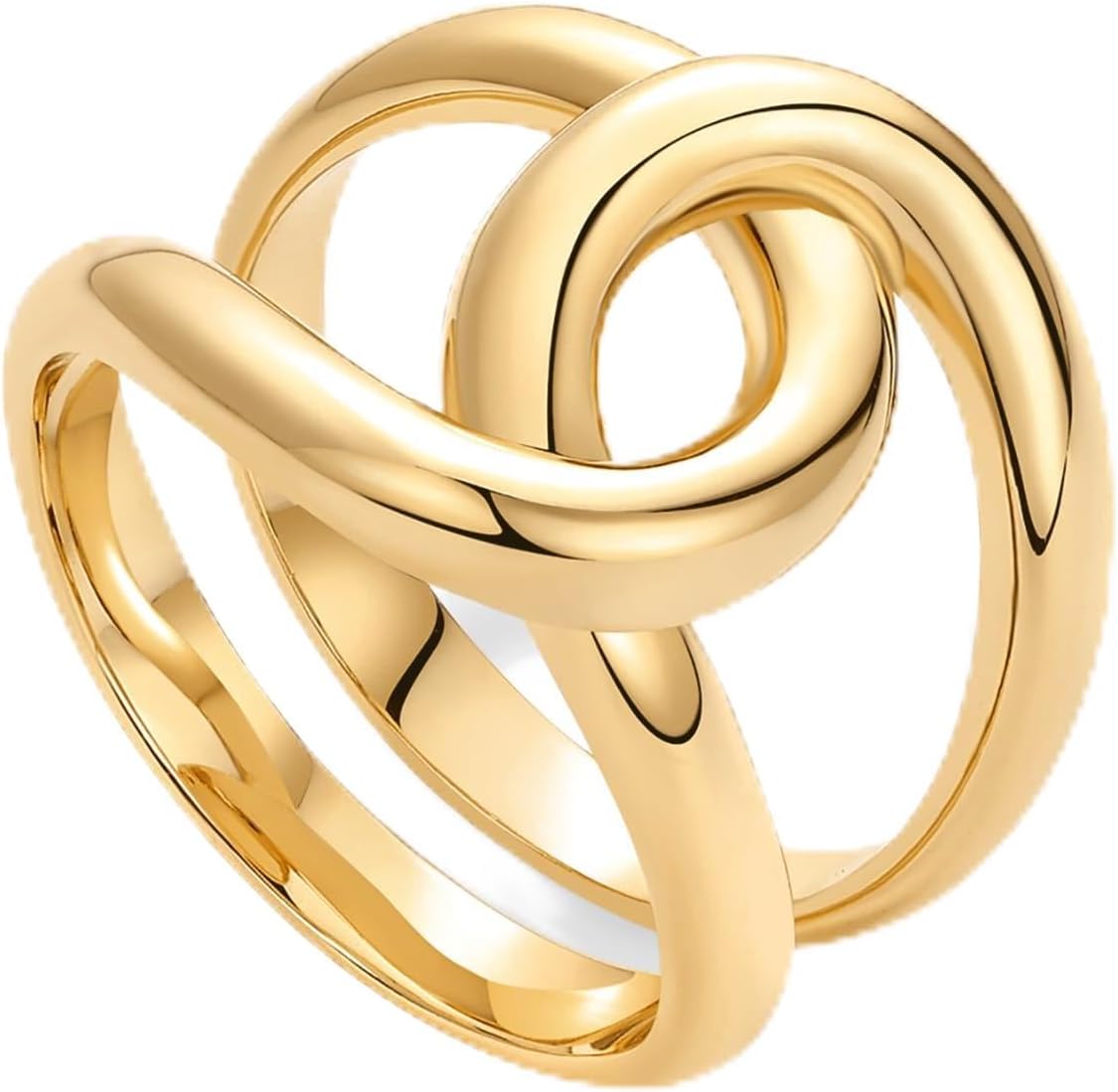 PAVOI chunky interlock statement ring front view